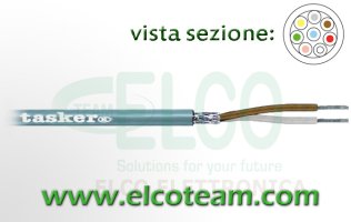 Cavo schermato a treccia 2x0,15mm Tasker C2015