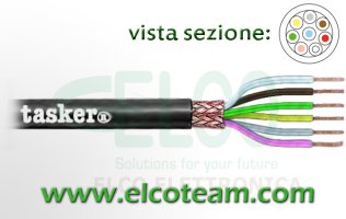 Cavo schermato a treccia 6x0,50mm Tasker C6050