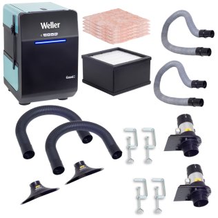 Weller Unità Aspirafumi Doppia ZeroSmog Guard 2 Kit | + Accessori | Per Due Utenti | 230 V | Certificato HEPA H13
