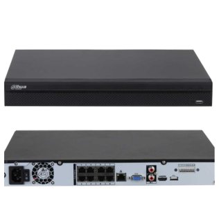 Dahua NVR4208-8P-4KS3 Network Video Recorder | 8 Canali POE | 4K/8MPx H.265 | VGA / HDMI 2 HD