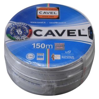Cavel SAT501 Cavo Antenna Coassiale Tv e Sat Ø 5mm per uso interno Classe B, colore Bianco