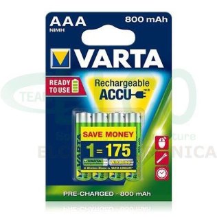Batteria Ricaricabile VARTA Ministilo AAA 800mAh - Confezione 4 pezzi