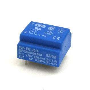 Encapsulated Transformer Era EE20 0.08VA - 230V - 6V