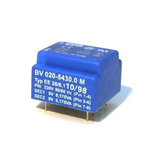 Encapsulated Transformer Era EE20 0.35VA - 230V - 2x9V