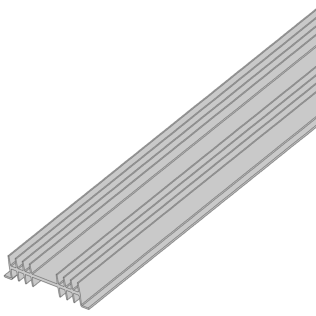 Tecnoal T130/1000 Dissipatore a Barra 1 metro Rt 1,8 °C/W finitura alluminio grezza
