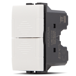MAPAM 827B | Double Push Button | 10A-250V | Compatible BTicino LivingLight