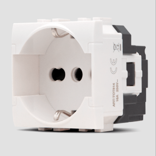 MAPAM 814B | Schuko socket Unel Art compatible with Bticino Livinglight
