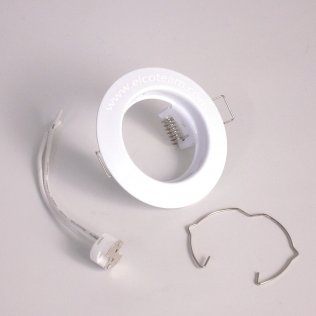 Ghiera portalampada rotonda colore bianco per lampade MR16
