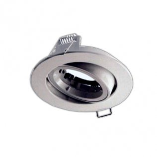 Ghiera portalampada rotonda orientabile finitura spazzolata per lampade MR16