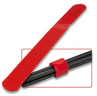 Fascette Ferma Cavi in Nylon e Velcro, 10pz, colore Rosso