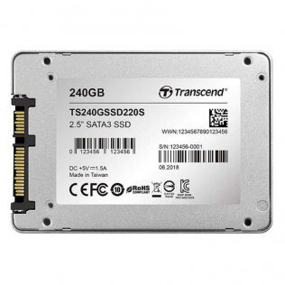 Transcend SSD220S Hard Disk Disco Stato Solido SSD 240GB SATA III da 6 Gb/s 2.5" - TS240GSSD220S
