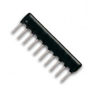 Rete resistiva 9x220 Ohm 2% SIL (9+1 comune) 10 pin