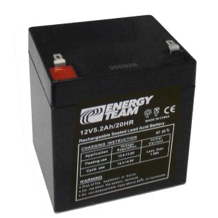 Batteria ricaricabile al piombo 12V 5,2Ah EnergyTeam ET12-5.2