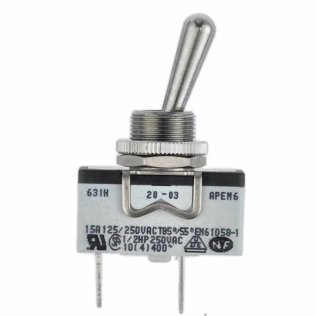 Interruttore a levetta Off/On 15A 250V 6.3mm 631H/2
