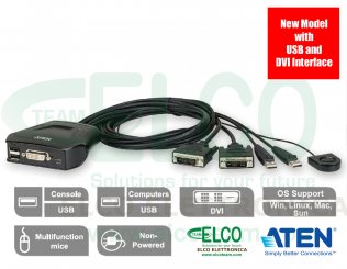 KVM switch USB/DVI 2 porte Aten CS22D