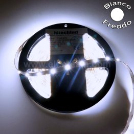 Striscia LED Slim 5 Metri Colore Bianco Freddo 12 VDC IP30 4,8W/m