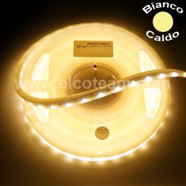 Striscia LED Neon 5 Metri Colore Bianco Caldo 12 VDC IP65 4,8W/m