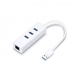 TP-Link UE330 Adattatore USB 3.0 Porta Gigabit Ethernet Lan RJ45 con Hub 3 porte USB integrato