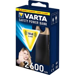 Varta Safety Power Bank 2600mAh con Allarme 100dB e Luce Flash 57964101111