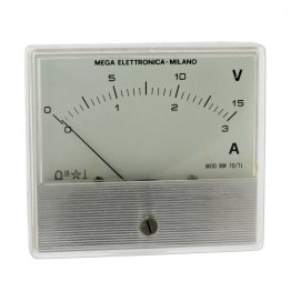 Voltmetro Amperometro Analogico DC con fondoscala 15V / 3A