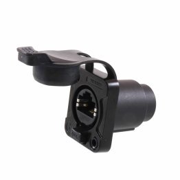 Presa RJ45 Cat.5e pannello passante Nera IP65