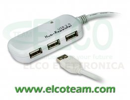 Cavo attivo USB 12mt con hub 4 porte Aten UE2120H