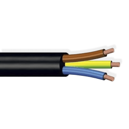 Black Three-Pole Power Cable | 3x1mm