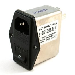 Actronic AR13.6A EMI Filter with IEC Plug, Switch and 6 Amp Fuse Holder