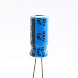 1uF Electrolytic Capacitor 100 Volt 85 ° C Jianghai 5x11