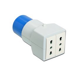 Adapter from Industrial Plug 16A 6H to two Vip Bypass Sockets 00361 EN 60309 + 2P17 / 11