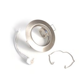 Round lamp-ring bezel with brushed finish for MR16 lamps