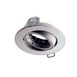 Adjustable round lampholder ring with brushed finish for MR16 lamps