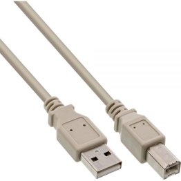 USB 2.0 Cable A Male / B Male 0.5 meters gray InLine 34505H