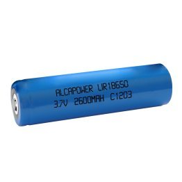 3.7V 2600mAh Li-Ion rechargeable battery, 18650 format