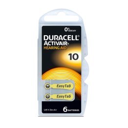 Batteria Duracell DA10 per apparecchi acustici, Blister 6 pezzi