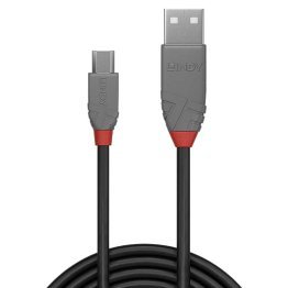 USB 2.0 Type A cable to Micro USB Type B from 1 meter Lindy 36732