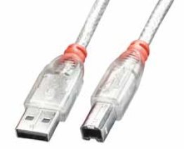 USB 2.0 cable Type A / BM / M 0,5m - Transparent