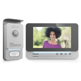 Philips WelcomEye Comfort Pro 2 Wire Video Intercom Kit with 7 "Internal Monitor and External Pushbutton Panel with RFid Reader