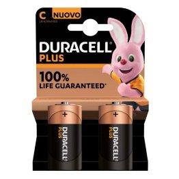 Duracell Plus Alkaline Batteries C Half Torch - Pack of 2 batteries