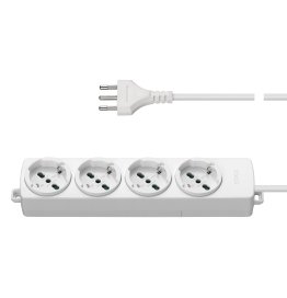 Power strip with 4 Schuko Vimar 01292.CC.B white sockets with 2 meter cable