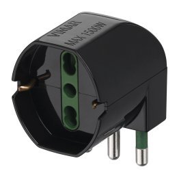 90 ° offset adapter from Italian plug 16A to Schuko Vimar 00305 socket