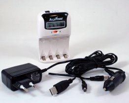 Ni-MH battery charger for stylus and mini batteries with LCD display