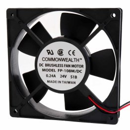 Ventilatore 120x120x25mm 24VDC su cuscinetto a sfere 3000RPM 88 CFM Commonwealth FP-108M/DC S1B