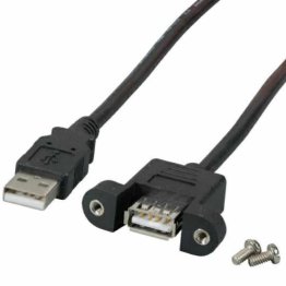 USB extension cable 1.8 meters type A/A male/female with fixing flange