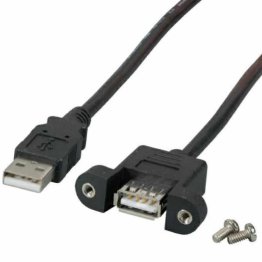 Prolunga cavo USB 1,8 metri tipo A/A maschio/femmina con flangia di fissaggio