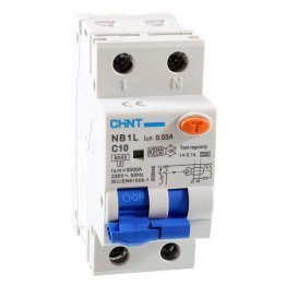 Chint NB1L2 Differential magnetothermal switch 1P+N 10A 30mA 6kA Curve C Type A