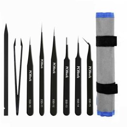 PCWork ESD 8-piece steel tweezers set