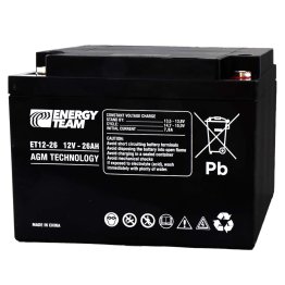 Batteria ermetica al piombo 12V 26Ah EnergyTeam connettore M5