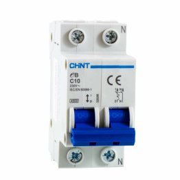 Chint eB Interruttore Magnetotermico 1P+N 10A 4,5kA Curva C 2 Moduli DIN