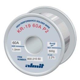 Almit 80021550 Tin Alloy Wire 60/40 with Flux Lead ROM1 diameter 1mm 500 grams